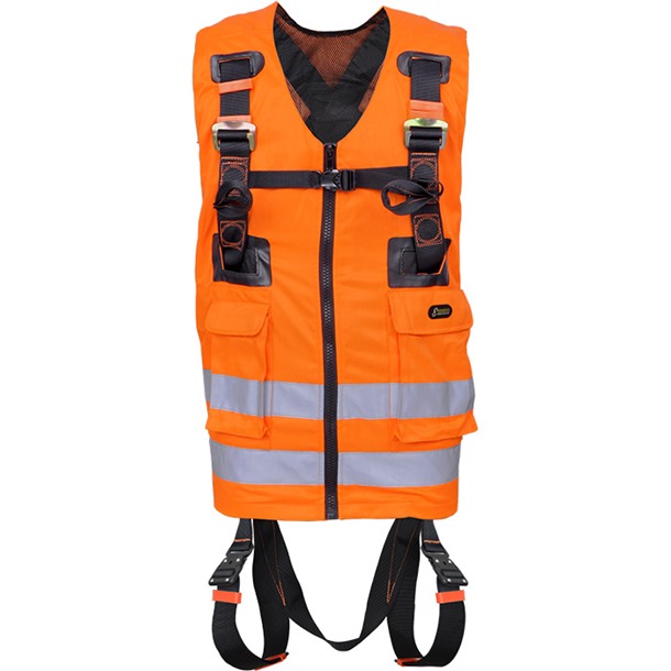 Kratos Safety FA1030300 Orange High-Visibility 2 Point Full Body Harness 